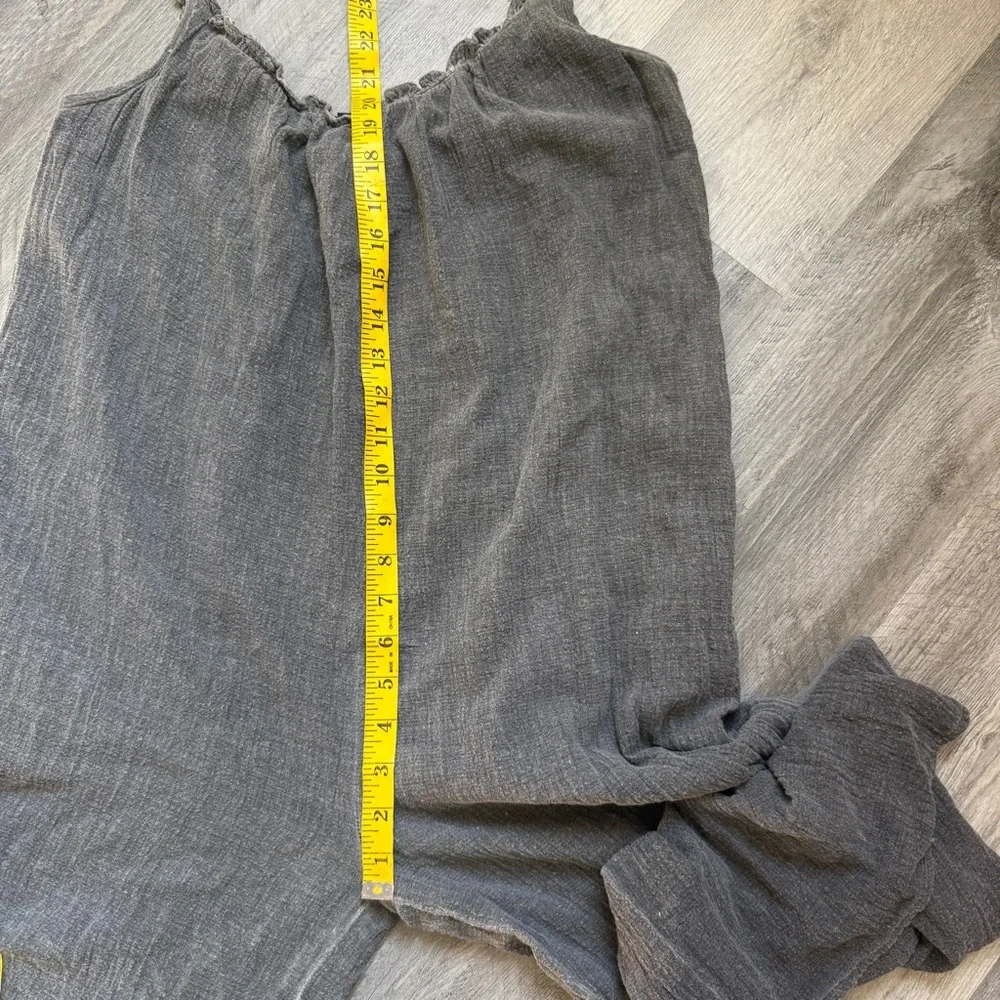 En Creme Charcoal Jumpsuit With Pockets Small Relaxed Wide Leg - Picture 7 of 8